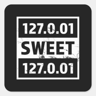 Adesivo Quadrado 127.0.01 Presente De Codificação De Programação En