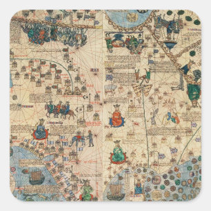 Adesivo Quadrado 131-0058260/1 atlas Catalan: Detalhe de Ásia, por