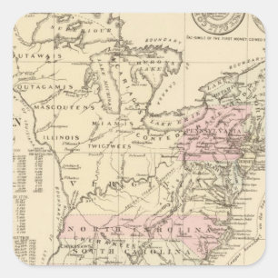 Adesivo Quadrado 13 colônias 1776