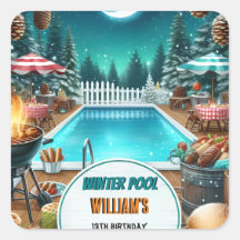 13 de aniversário da Festa de Piscina de inverno d