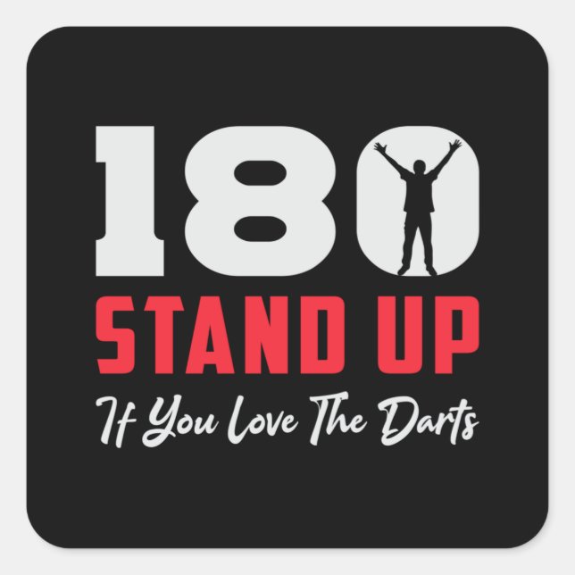 Adesivo Quadrado 180 Darts Bullseye Dart Dartboard Arrow Engraçado  (Frente)