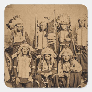 Adesivo Quadrado 1895 Buffalo Bill Wild West Show Sioux Chiefs