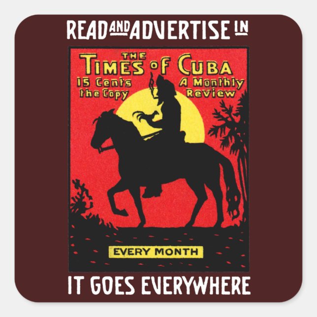 Adesivo Quadrado 1920, o Dia de Cuba (Frente)