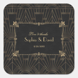 Adesivo Quadrado 1920 Real Fleur-de-Lis Art Deco Casamento