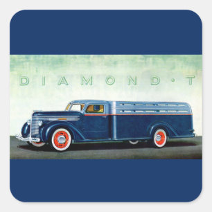 Adesivo Quadrado 1937 caminhão azul Diamond T