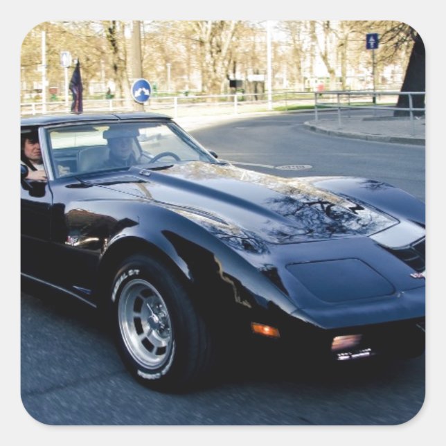 Adesivo Quadrado 1979 Corvette Classic Sportscar (Frente)