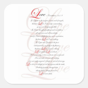 Adesivo Quadrado 1 Corinthians 13