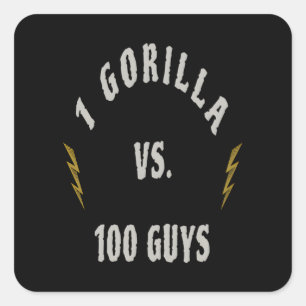 Adesivo Quadrado 1 Gorila vs. 100 Homens