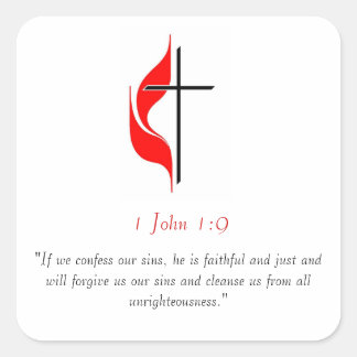 Adesivo Quadrado 1 John 1:9