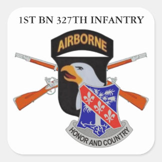 ADESIVO QUADRADO 1RUA BN 327TH INFANTRY 101RUA AERONAVES