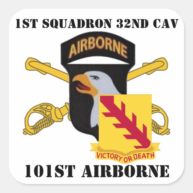 ADESIVO QUADRADO 1RUA SQUADRON 32ND CAVALRY 101RUAS AERONAVES (Frente)