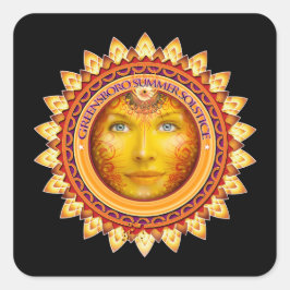 Adesivo Quadrado 2014 Festival de Solstício de Verão de Greensboro