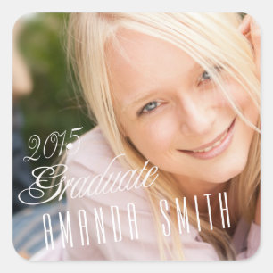 Adesivo Quadrado 2015 - Formando Girly Photo Graduation Stickers