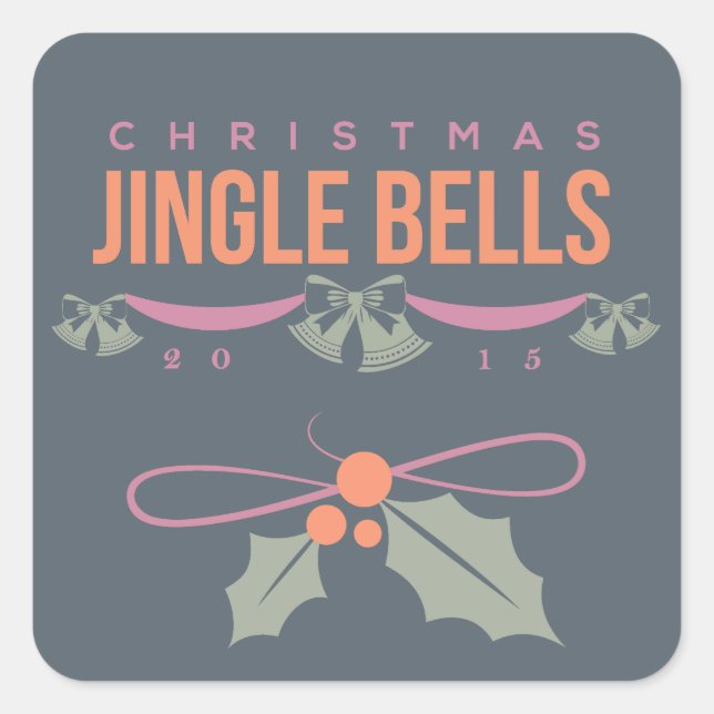 Adesivo Quadrado 2015 Jingle Bells Stickers (Frente)
