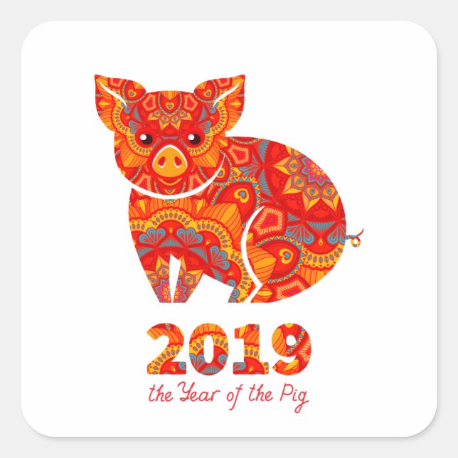 Adesivo Quadrado 2019 Ano do PIG (Frente)