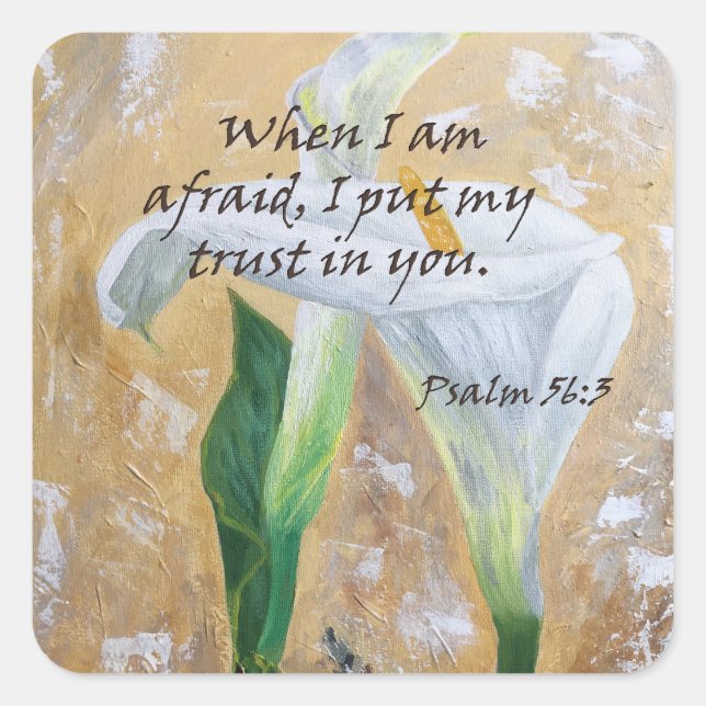 Adesivo Quadrado 2024 JW year text Psalm 56:3 (Frente)