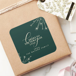 Adesivo Quadrado 2026 New Year Classy Modern Typography Green
