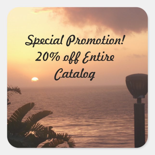 Adesivo Quadrado 20% para fora - Vista do oceano (Frente)