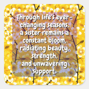 Adesivo Quadrado (20 pcs) Cota Irmã com Design de Vinilo   Floral