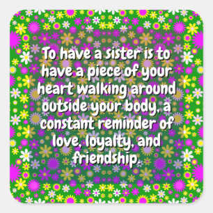 Adesivo Quadrado (20 pcs) Cotações Irmãs Especiais   Elegante Flora