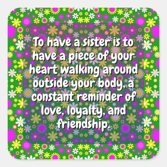 Adesivo Quadrado (20 pcs) Cotações Irmãs Especiais | Elegante Flora (Frente)