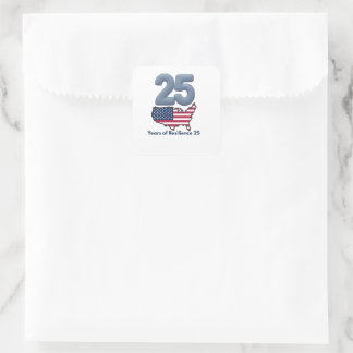 Adesivo Quadrado 25º Aniversário do Dia do Patriota 9/11 Anos de Re