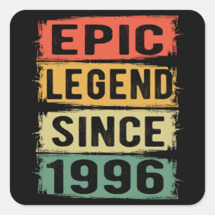 Adesivo Quadrado 25 Anos De Idade Dia 1996 25 Epic Legend Aniversá