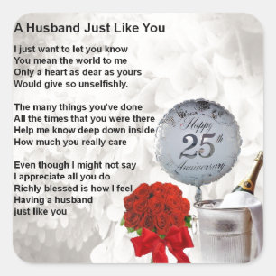 Adesivo Quadrado 25o poema do marido do casamento