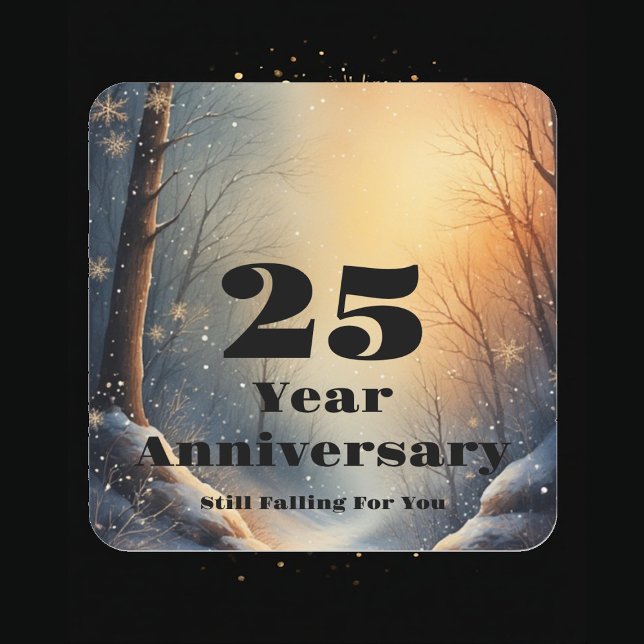 Adesivo Quadrado 25th Year Anniversary Still Falling For You Bond  (25th Year Anniversary Still Falling For You Bond Square Sticker)
