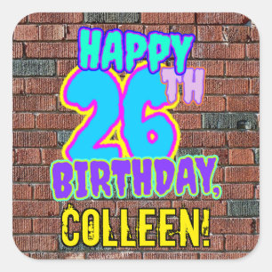 Adesivo Quadrado 26º aniversário - Grafite urbano inspirado, dive