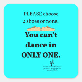 Adesivo Quadrado 2 Calçados ou nenhum ciano