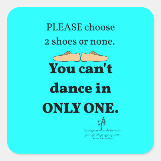 Adesivo Quadrado 2 Calçados ou nenhum ciano