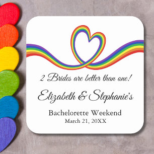 Adesivo Quadrado 2 Noivas são Melhores que uma despedida de solteir