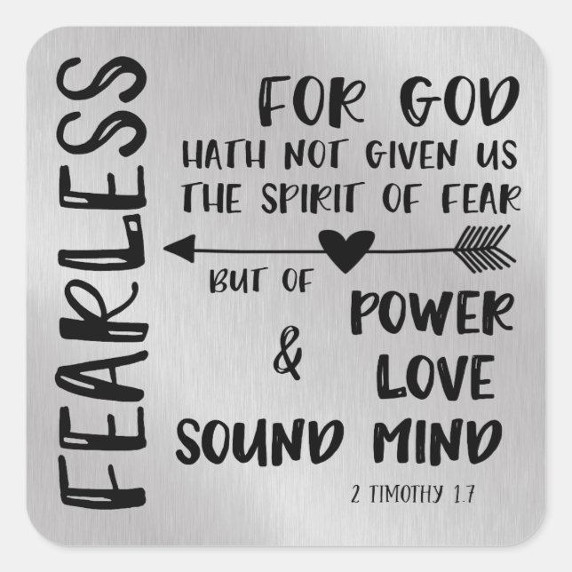 Adesivo Quadrado 2 Timothy Bíblia Verse (Frente)