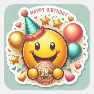 Adesivo Quadrado 2M de Seguidores de Aniversário