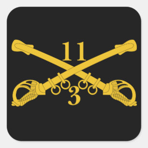 Adesivo Quadrado 3º Regimento de Cavalaria 11 de Tropa