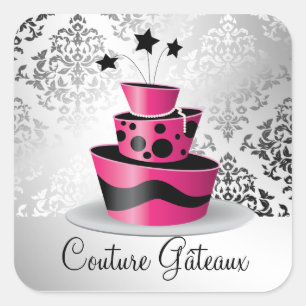 Adesivo Quadrado 311 Couture Gâteaux Hot Pink