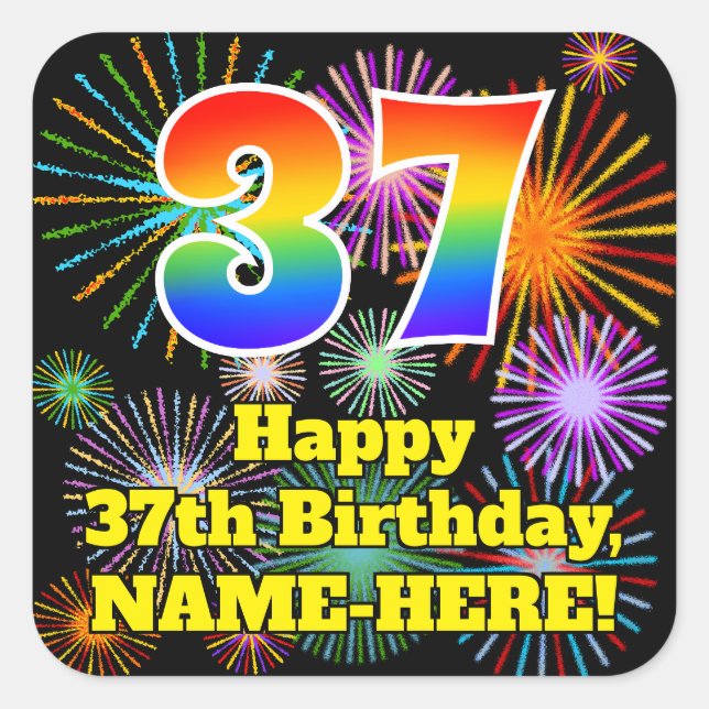 Adesivo Quadrado 37º aniversário: Veja o Rainbow # 37 (Frente)