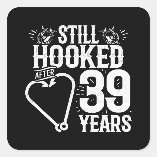 Adesivo Quadrado 39 Anos de Casamento: Amor que Perdura (Frente)