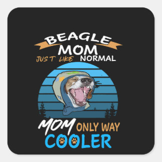 Adesivo Quadrado 39 Resfriador de Mãe Beagle