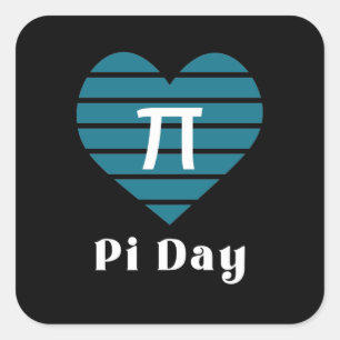 Adesivo Quadrado 3.14 Dia de Pi Feliz do Coração