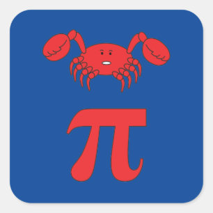 Adesivo Quadrado 3.14 Piada De Matemática Engraçada Pie Pun Crab