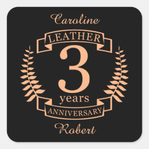 Adesivo Quadrado 3 anos de casamento
