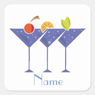 Adesivo Quadrado 3 Cocktails Martini Thunder_Cove