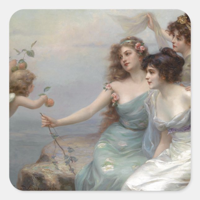 Adesivo Quadrado 3 Senhoras e Anjo (Frente)