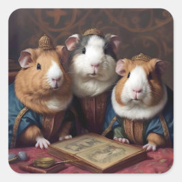 Adesivo Quadrado 3 Suínos Renascentistas