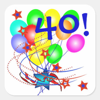 Adesivo Quadrado 40! Ou qualquer viciado em balões de aniversário