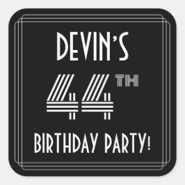 Adesivo Quadrado 44 Festa de aniversário: Estilo e nome personaliza