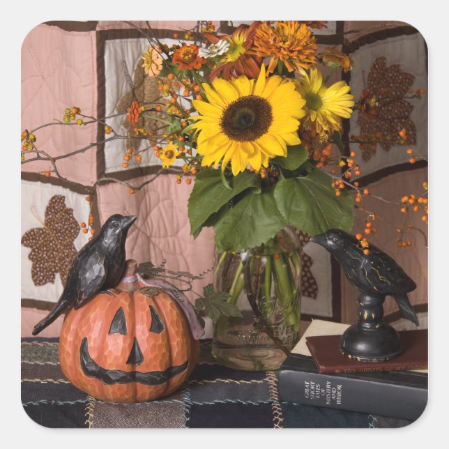 Adesivo Quadrado 4538 Vinhetas de Halloween (Frente)