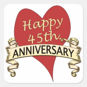 Adesivo Quadrado 45th. Aniversário